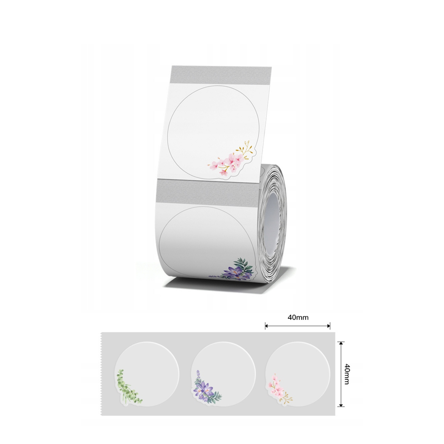 Transparenta etiketter med blommor till Niimbot