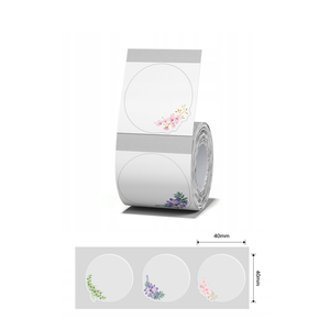 Transparenta etiketter med blommor till Niimbot