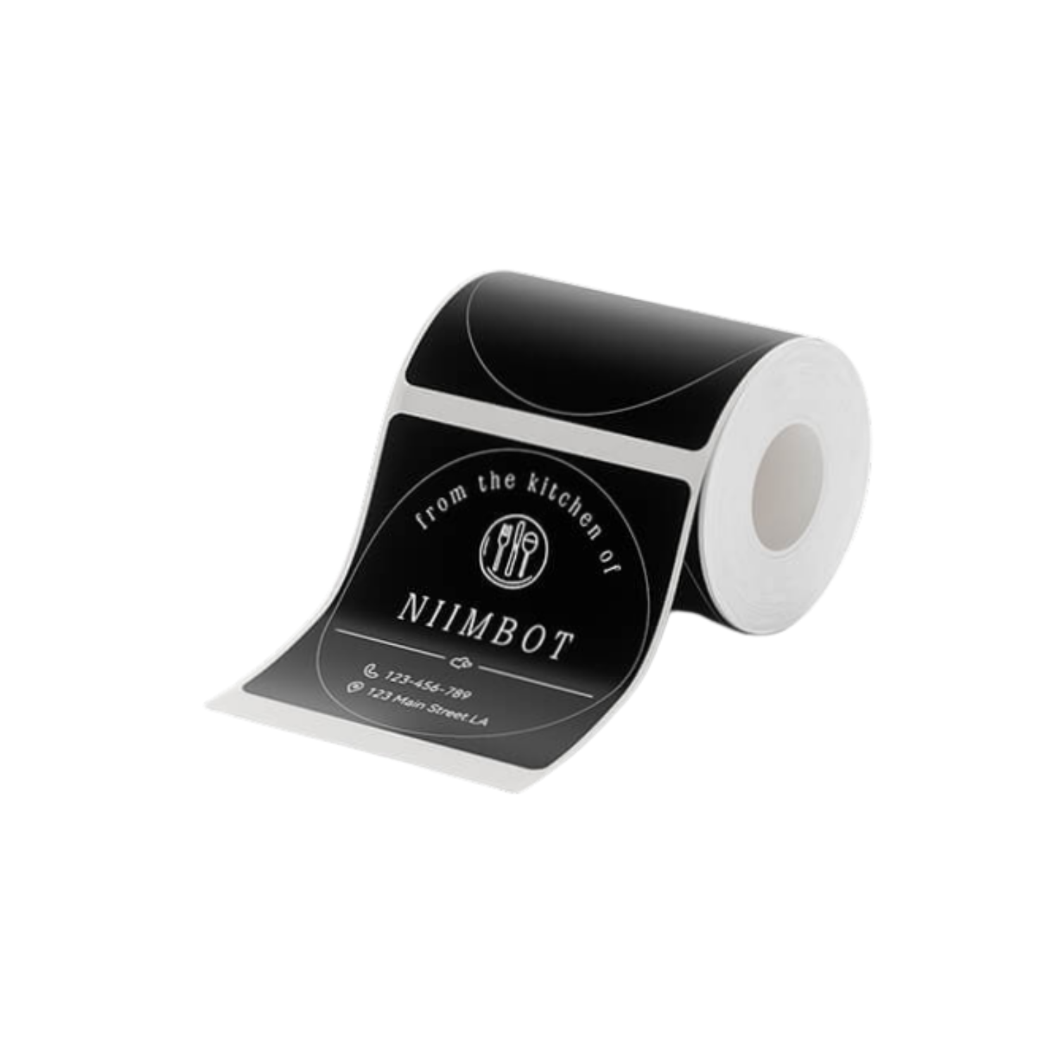 Matta svarta runda etiketter til niimbot