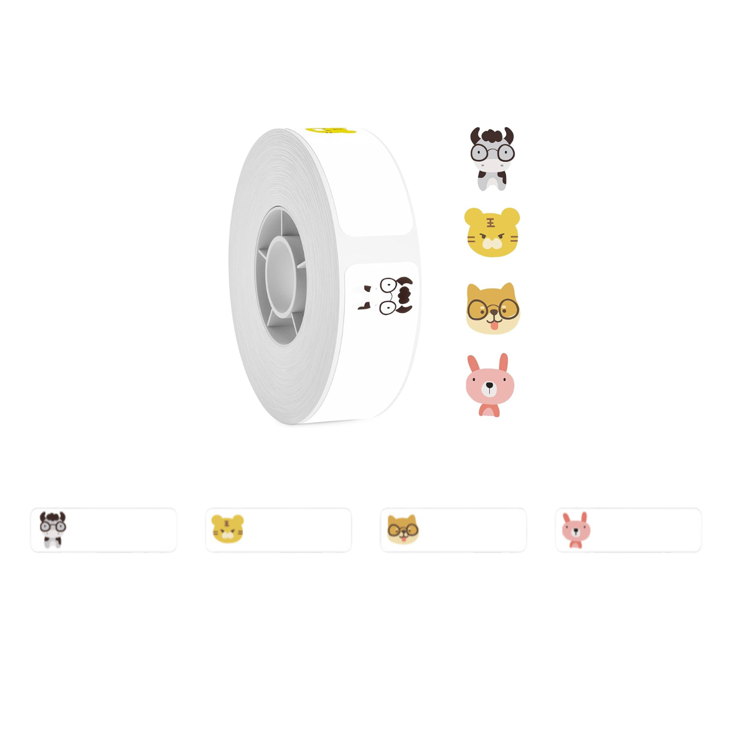 Etiketter med olika djur på till niimbot D11