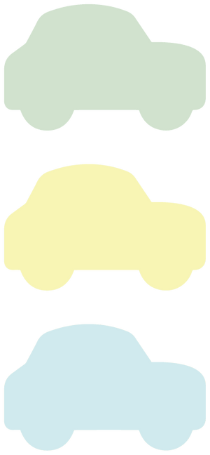 Färgade bilar - 50 x 32 mm (215-pack)