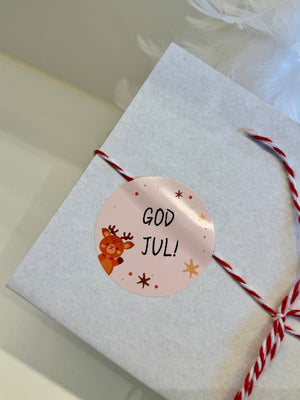 Runda juletiketter till niimbot med Ren